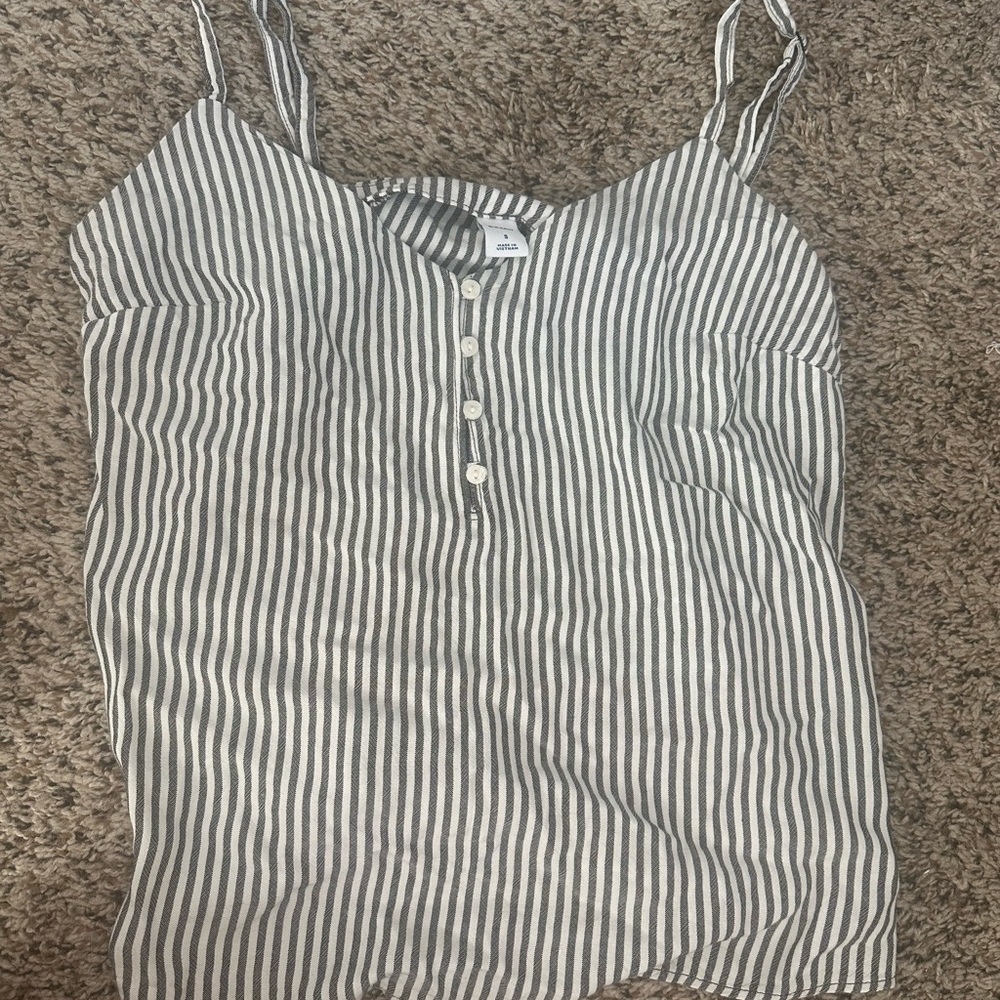 Old Navy Gray Striped Camisole Top